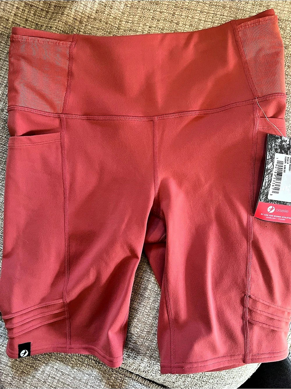 Oiselle Long Pocket Jogger Shorts Athletic Shorts in Pink Medium